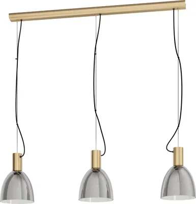 Produktbild von EGLO Pendelleuchte Lebalio, 3 flammige Hängelampe Vintage, Hängeleuchte, Esstischlampe, Wohnzimmerlampe hängend mit E27, L 112,5 cm