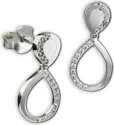 Produktbild von SilberDream weiß Ohrringe Tropfen Zirkonia Damen 925 Silber Ohrstecker GSO505W