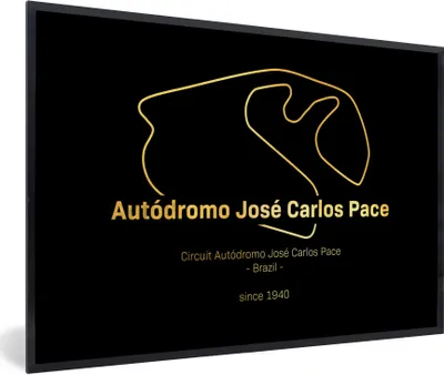 Produktbild von MuchoWow® Gerahmtes Poster Brasilien - Formel 1 - Rennstrecke 60x40 cm - Poster mit Schwarzem Bilderrahmen Wandposter Rahmen Foto Bilder - Printing - Wanddeko Schlafzimmer