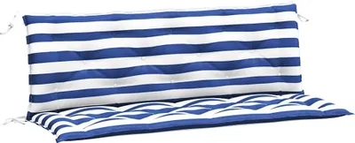 Produktbild von vidaXL Gartenbank-Auflagen 2 Stk. Blau&Weiß Gestreift 150x50x7cm Stoff