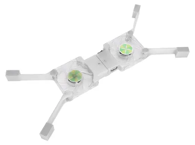 Image de DRS03 - Support de refroidissement pliable pour ordinateur portable avec deux ventilateurs et éclairage LED bleu (blanc)