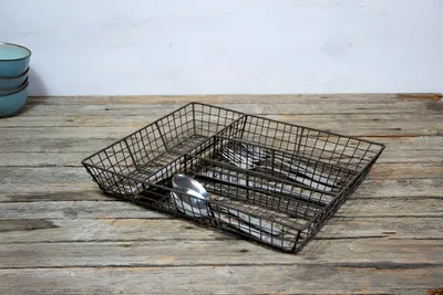Produktbild von Besteckkasten aus Metall 4-Fach Landhausstil Industriestil