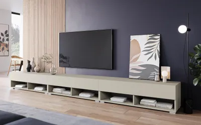 Image de MINIO go for it, meuble TV « ANNE », 300 cm, sans éclairage LED, couleur beige cachemire