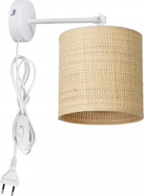 Obrázok produktu pre Nástenná lampa, nočná lampa, rúrka, ratan s káblom