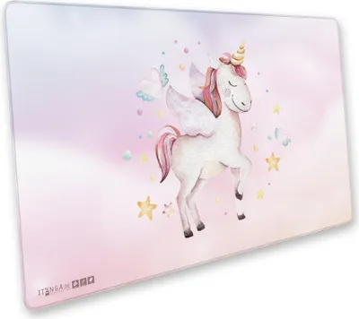 Immagine prodotto di itenga XXL Tappetino per mouse Sottomano in tessuto gommato 75x44cm UNICORNO ACQUERELLI