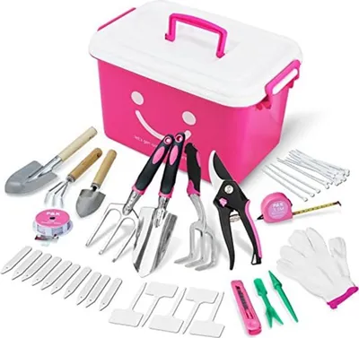 Produktbild von P & K Garten- und Balkonset in Pink – Umfangreiche Ausstattung in praktischer Box für blühende Grünflächen und entspannte Gartenarbeit