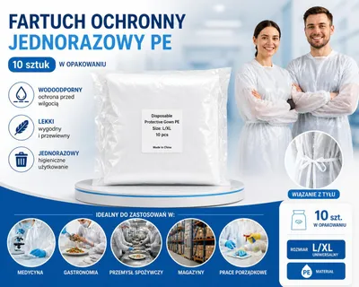 Zdjęcie produktu dla Odzież ochronna jednorazowa 10 szt. fartuch ochronny wodoodporny jednorazowy medyczny