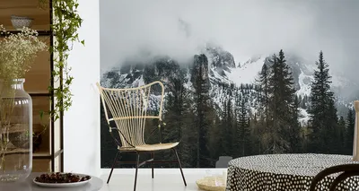 Produktbild von Fototapete Vlies Tapete Wald im Nebel 180 cm (B) x 120 cm (H) Wandbild Wanddeko