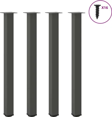 Obrázek produktu pro Nohy k barovému stolu 4 ks antracitové 110-112 cm ocelové