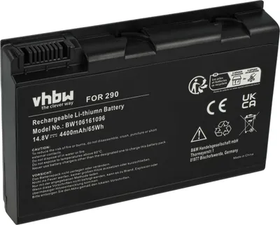 Produktbild von vhbw Akku Ersatz für Acer BTT3506.001, BTT3504.001, BATCL50L4, BATCL50L /BATCL51L, BATCL50L, A5525024 für Notebook (4400 mAh, 14,8 V, Li-Ion)