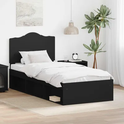 Image de Maison Exclusive - Sommier noir 75 x 190 cm Bois de pin massif
