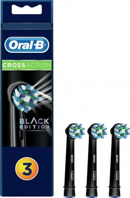 Produktbild von Oral-B Aufsteckbürsten CrossAction Black Edition, 3er-Pack