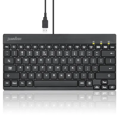 Zdjęcie produktu dla Kabelowe, miniaturowe klawiatura USB z podświetleniem i niskoprofilowymi klawiszami
