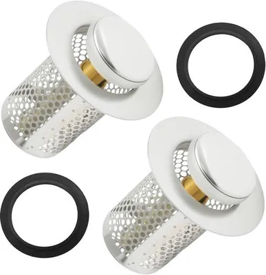 Produktbild von Famanu Set von 2 Abflussrosten, 33 x 50 mm, herausnehmbarer Spülbeckenfilter für Küche und Bad