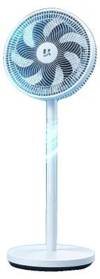 Imagen del producto de Ventilador de pie, con ajuste de altura, 3 niveles de velocidad, color blanco