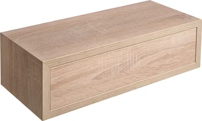 Produktbild von Wandregal HENDRIX, Eiche sägerau Holznachbildung, mit 1 Schubkasten und 1 Ablage