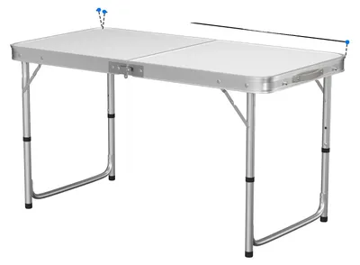 Obrázek produktu pro Skládací stolek na kempování, výškově nastavitelný, přenosný design, bílá barva