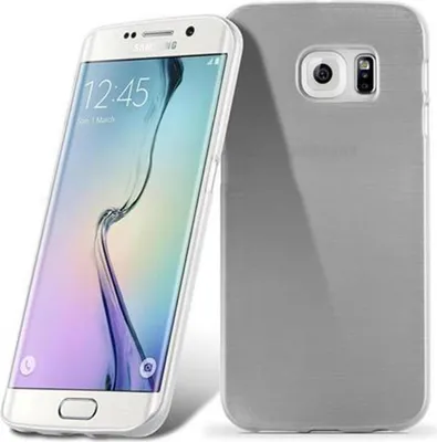 Produktbild von Cadorabo Hülle für Samsung Galaxy S6 EDGE Schutz Hülle in Silber Schutzhülle TPU Silikon Etui Case Cover