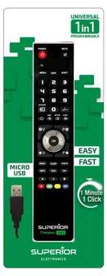 Produktbild von nuovaVideosuono FREEDOM1IN1 Fernbedienung IR Wireless DVD/Blu-ray, Media player, PC, SAT, Soundbar-Lautsprecher, TV, VCR Drucktasten
