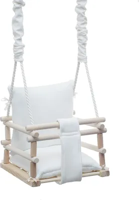 Immagine prodotto di Altalena per bambini Lumali 3 in 1 con cintura di sicurezza, altalena per neonati per uso domestico, altalena da interno o da esterno, con seduta morbida, regolabile in altezza,  bianca