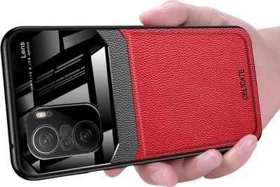 Obrázek produktu pro Redmi Note 10 4G Pouzdro, Hybridní TPU Nárazník, Protiskluzové, Kožené Pouzdro s Texturou Litchi a Skleněnou Ochrannou pro Xiaomi Redmi Note 10 4G / Note 10S červené