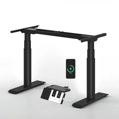 Produktbild von FLEXISPOT CylineX Pro Höhenverstellbarer Schreibtisch Elektrisch, Ovaler Beindesign, 200KG Tragkraft, Dualmotor, Klavier-Tasten-Bedienfeld, Schwarz