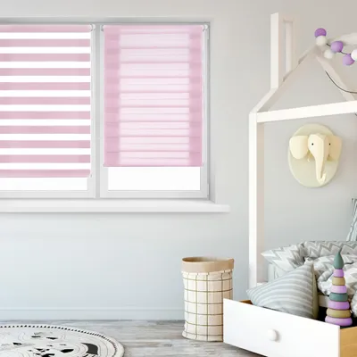 Produktbild von Blindecor Doppelrollo Gardinen Fensterdekoration Doppelrollo Easyfix Rosa Tageslichtschutz