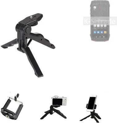 Produktbild von K-S-Trade Stativ Tisch-Ständer Dreibein Handy-Stativ Ständer kompatibel mit Cubot KingKong Mini 3 Mini-Stativ Smartphone Tripod Handy-Stativ aus