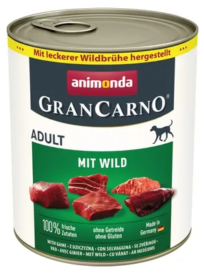 Produktbild von Animonda GranCarno Adult 800g Nassfutter für Hunde mit Wild