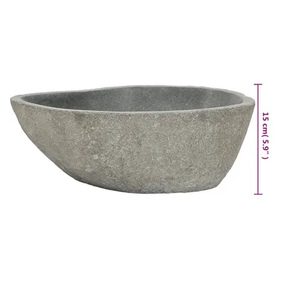 Produktbild von vidaXL Waschbecken Flussstein Oval 37-46 cm -  Badezimmer-Waschbecken