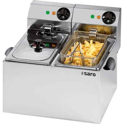 Image de Friteuse électrique double 8 litres - acier inoxydable, 4 kW, 230 V