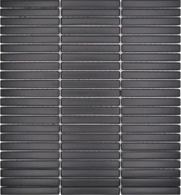 Produktbild von Keramikmosaik Mosaik Stäbchen schwarz matt Wand Küche Bad Dusche MOS24-CG01_f