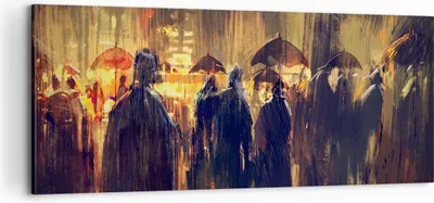 Produktbild von Bild auf Leinwand - Leinwandbild - Leute Regen so - 100x40cm - Wand Bild - Wanddeko - Wandbilder - Leinwanddruck - Bilder - Kunstdruck - Wanddekoration - Leinwand bilder - Wandkunst - AB100x40-3837