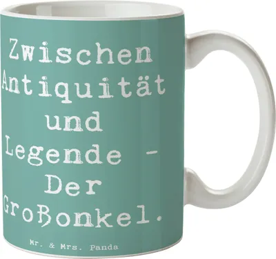 Produktbild von Mr. & Mrs. Panda Tasse Spruch Großonkel Legenden - Meeresbrise - Geschenk, Lächeln, Teetasse, Familientradition, Jubiläen, Verwandtschaftsbeziehung, Familienältester