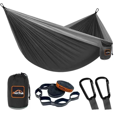 Produktbild von Leichte Camping-Hängematte aus Fallschirmstoff mit 230 kg Tragfähigkeit