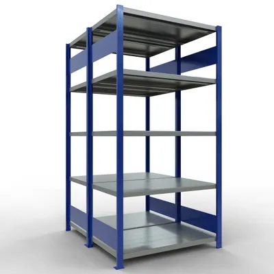 Zdjęcie produktu dla Podwójna podstawa wtykowa 250 kg - 2000x1000x2x600 mm, 10 półek