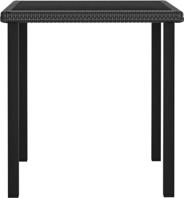 Image de vidaXL Table de jardin noire 70x70x73 cm Poly rotin