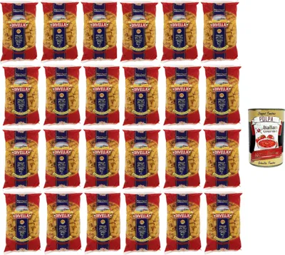 Produktbild von 24x Divella Mezzi Rigatoni N. 18 Hartweizengrieß Pasta Italienische Nudeln 500g Packung + Italian Gourmet Polpa di Pomodoro 400g Dose
