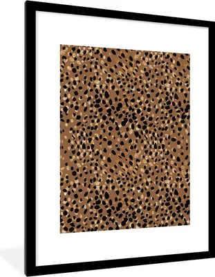 Produktbild von MuchoWow® Gerahmtes Poster Tiere - Muster - Leopard 60x80 cm - Poster mit Schwarzem Bilderrahmen Wandposter Rahmen Foto Bilder - Wohnzimmer - Dekorationen - Prämie