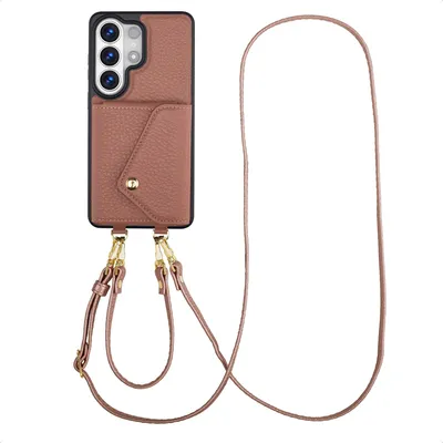 Produktbild von Selencia Sera HandyHülle mit Kordel und Umschlag-Kartenhalter für das Samsung Galaxy S26 Ultra - Old Pink