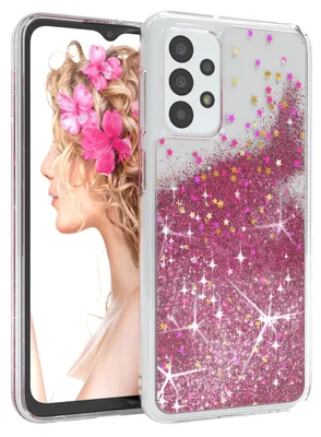 Produktbild von EAZY CASE - Glitzer Hülle kompatibel mit  Samsung Galaxy A23 5G Glitzer Schutzhülle, Soft Case, Backcover Transparent mit Motiv
