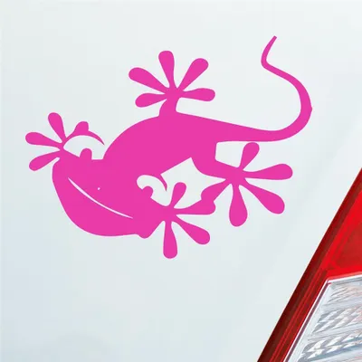 Produktbild von Auto Aufkleber Salamander Gecko Echse Agame Süß Tuning 13x10 cm Pink Sticker Heckscheibenaufkleber