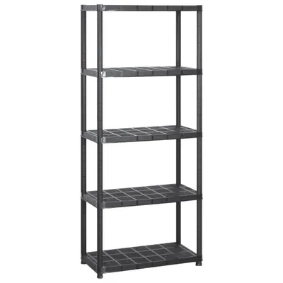 Zdjęcie produktu dla vidaXL Regał magazynowy z 5 półkami czarny 213x38x170 cm plastikowy