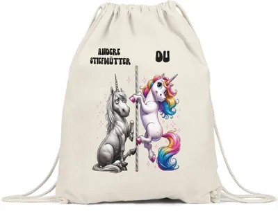 Produktbild von Andere Stiefmütter Du Einhorn Turnbeutel Stiefmama Bonusmama Geschenk