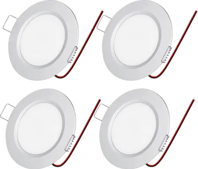 Produktbild von 4 Stück 3W 12V LED Einbaustrahler Warmweiß Ultradünn Deckenleuchte Einbauleuchte Strahler Innenbeleuchtung, Silber