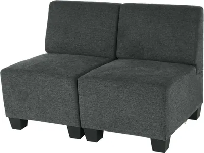 Produktbild von Modular 2-Sitzer Sofa Couch Lyon, Stoff/Textil anthrazit-grau, ohne Armlehnen