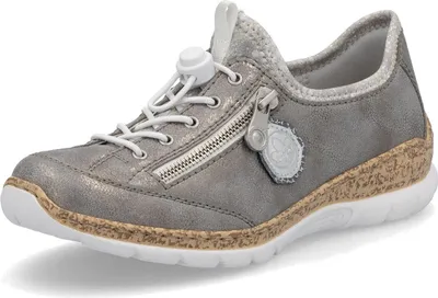 Produktbild von Rieker Damenschuhe Halbschuhe Bequem Slipper Grau Freizeit, Schuhgröße:37 EU
