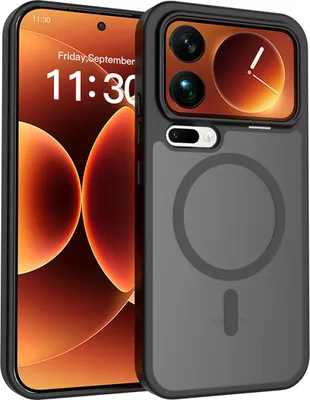 Obrázek produktu pro Magnetické pouzdro pro Xiaomi 17 Pro Max, kompatibilní s MagSafe, matná průsvitná zadní strana, odolné proti nárazům Černá