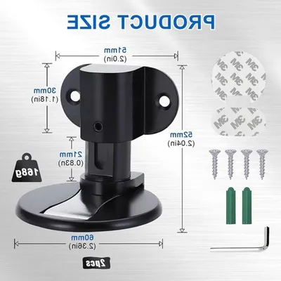 Verstellbarer magnetischer Türstopper mit 3M Kleber und Schrauben - Unsichtbarer Boden Türstopper für Holz- und Metalltüren