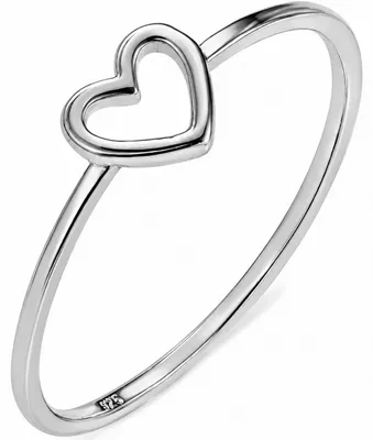 Image de Bague femme argentée avec cœur, taille 54 mm KP42161